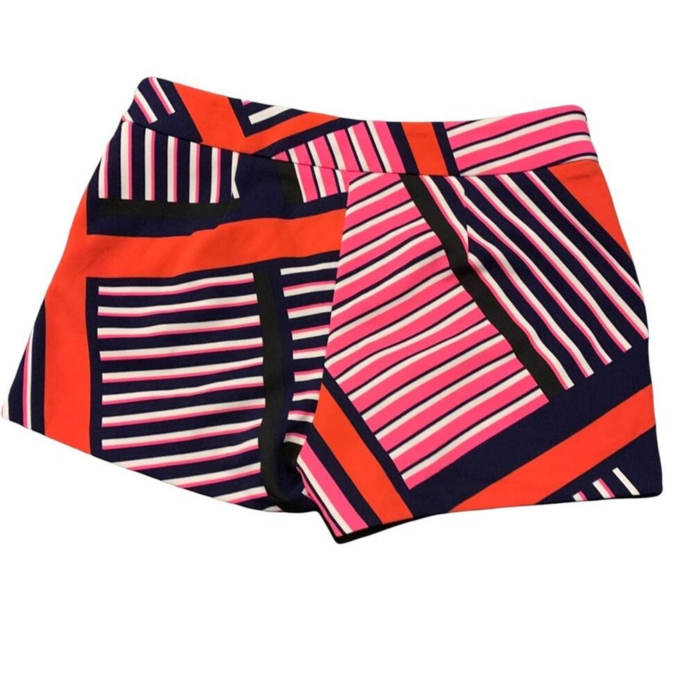 Express Red Multicolored Geometric Design Shorts … - image 1
